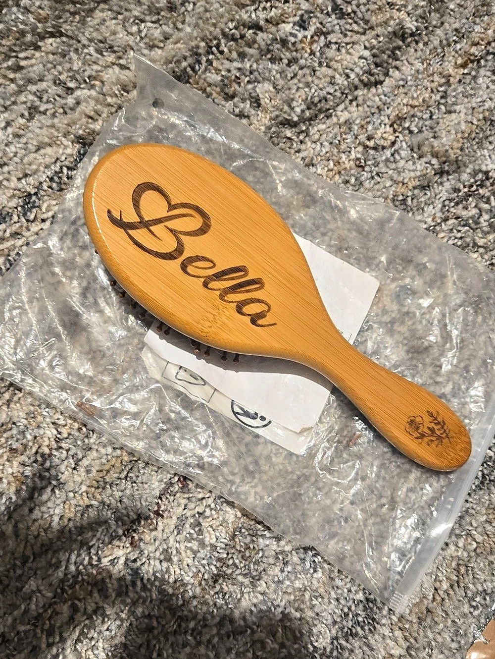 Bella Wooden Paddle Hair Brush Brown